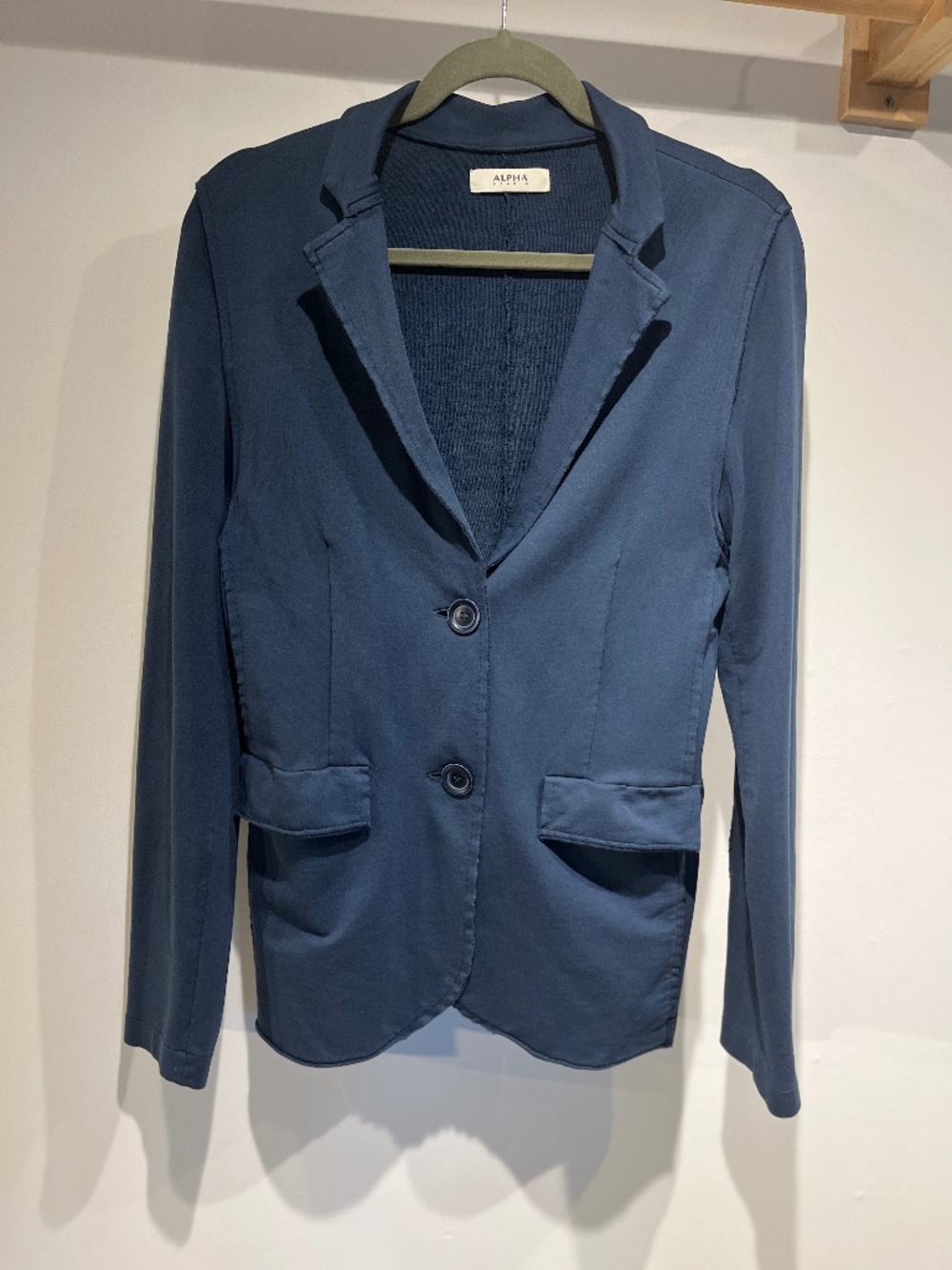 soft blue-green blazer by Alpha Studio
